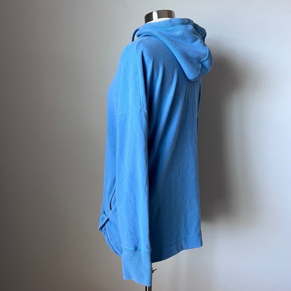 Sweaty Betty Blue Cowl Neck Hoodie Sweatshirt Womens Size 12 - Picture 15 of 16